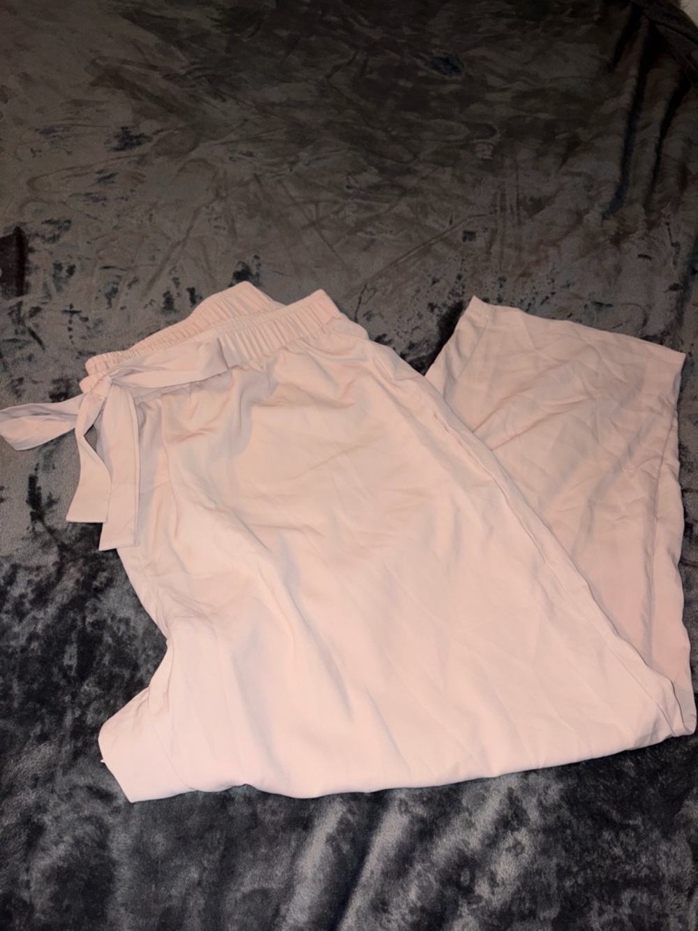 SHEIN Curve Blush Pink Elastic Waist Pants